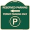 Signmission Reserved Parking Permit Parking with Symbol and Left Arrow Aluminum Sign, 18" x 18", G-1818-23145 A-DES-G-1818-23145 - alternate 1